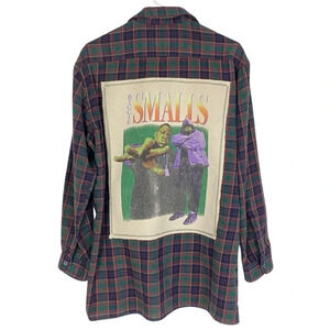 Notorious BIG Flannel Shirt Mens Large Medium Unisex Biggie Smalls Retro Plaid
